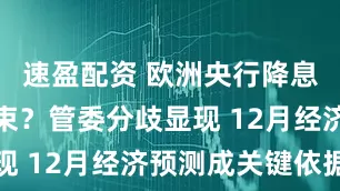 速盈配资 欧洲央行降息周期已结束?管委分歧显现 12月经济预测成关键依据
